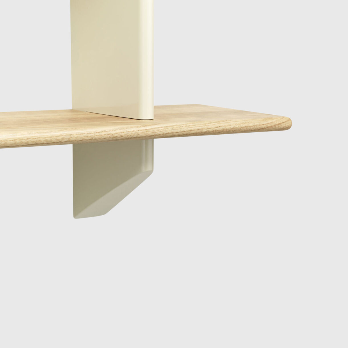 Mural Bookcase, Ecru, Natural Oak